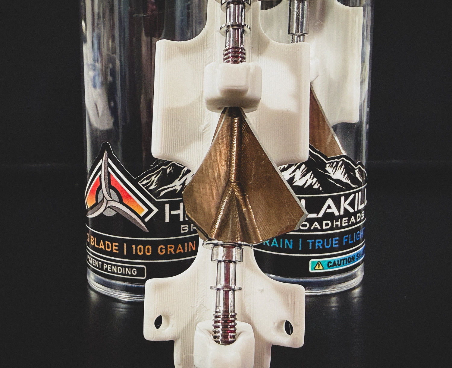 Close-up of a blade and its components with a clear background