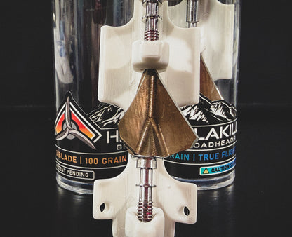 Close-up of a blade and its components with a clear background